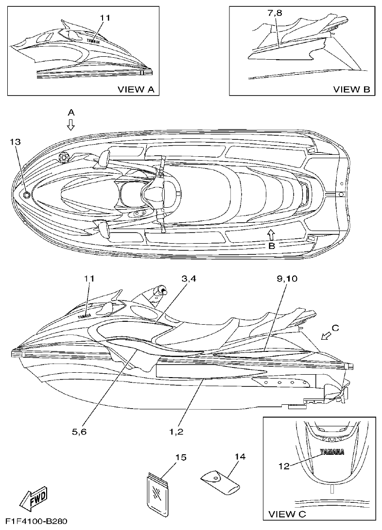 Yamaha XLT800(2003) GRAPHICS parts diagram
